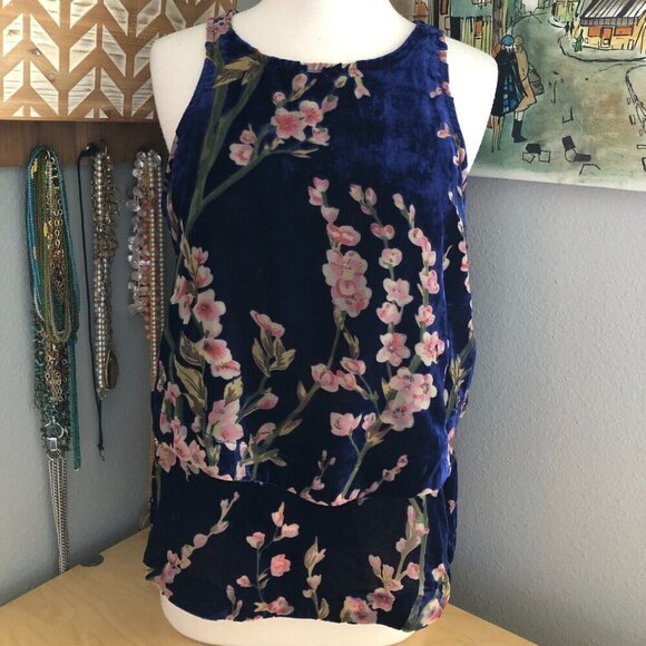 Simply Noelle Floral Velvet Burnout Tank Camisole - Fairy Goth NEW - Picture 2 of 12